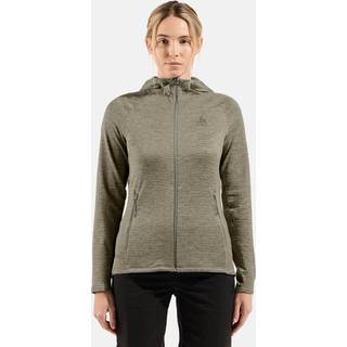 Odlo Women's Tencia Mid Layer Hoody Full Zip Fleecejakke Damer størrelse L farve beige