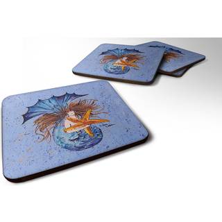 """" Caroline's Treasures 8337FC Mermaid Foam Coasters (Sæt på 4) 3,5 """" ""H x 3,5"" """" W multicolor """"