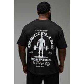 Mens Black Man Active No Days Off Oversized T-shirt