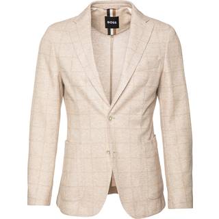 BOSS BLACK Hanry Checked Jersey Patch Pocket Blazer Open White