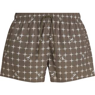 Short Drawstring Swim Shorts - CK Monogram - Green - XL
