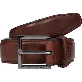 Logo Square Buckle Leather Belt
