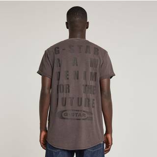 Text Back Graphic Overdyed Lash T-Shirt - Brown - Men
