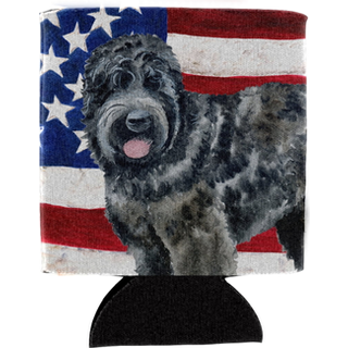 """" Caroline's Treasures Black Russian Terrier Patriotic Decorative Can Hugger Multicolor """"