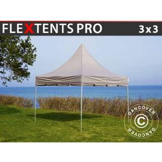 Foldetelt FleXtents Easy up pavillon PRO Peak Pagoda 3x3m Latte