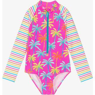 Hatley Lyserød Painted Palms Longsleeve Rashguard Badedragt2 år (92cm)