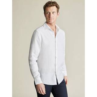 Charles Tyrwhitt Charles Tyrwhitt Slim Fit Plain Cutaway Pure 100% Hør Skjorter - X-Large