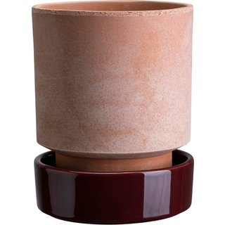 Bergs Potter Hoff krukke Ø16 cm, Raw Rosa-Deep Burgundy