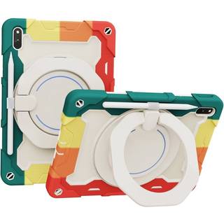 Huawei MatePad 11 Håndværker Cover m. Ståfunktion, Håndholder & Penholder - Hvid / Grøn / Rød