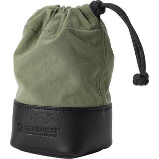 ARTISAN ARTIST ACAM-LP140 Fabric and Leather Lens Pouch Medium Khaki/Black