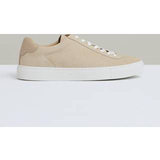 Reiss Reiss Ecru Finley Nubuck Leather Lace-Up Trainers