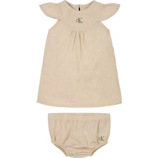 Newborn Linen Blend Dress - Grey - 80 (12M)