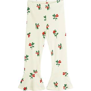 Mini Rodini Lingonberries Aop Flared Leggings Offwhite 140/146 cm  Creme  140/146 cm  kvinde