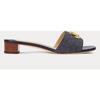 Lauren Ralph Lauren Lauren Ralph Lauren Blue Fay Anchor Logo Canvas Sandals