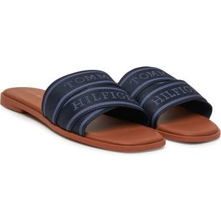 Webbing Woven Logo Strap Mules