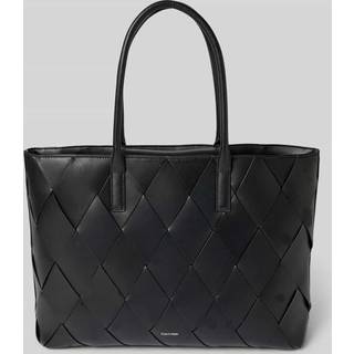 Woven Tote Bag - Black - One Size