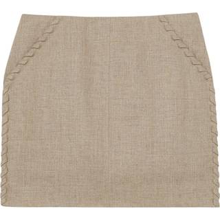 Reiss Nikita Hør Whipstitch Mini NederdeleEU 38 (UK 10)
