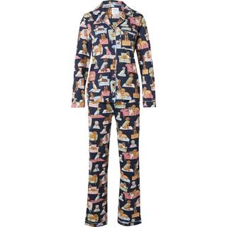 Chelsea Peers Chelsea Peers Blue Trouser Pyjamas Dogs Night In Print Long Pyjamas Set