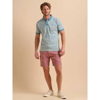 Brakeburn Brakeburn Blue 100% Cotton Smoke Blue Stripe Polo Shirt