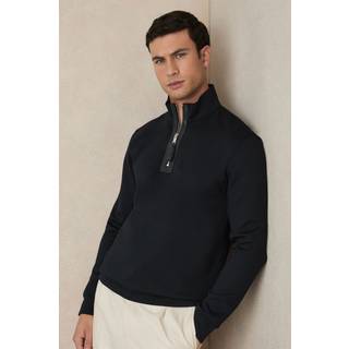 Reiss Hale Læder-Placket Interlock SweatshirtXX-Large