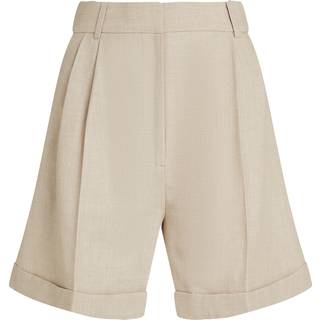 Linen Mix Pleated Shorts, Classic Beige, 38