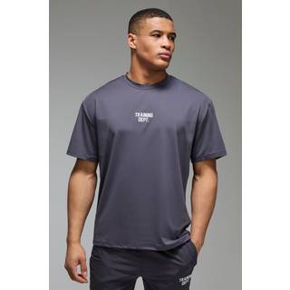 Mens Charcoal Training Dept Perforated Oversized T-shirt