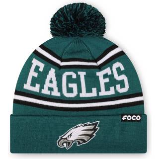 Foco Philadelphia Eagles NFL Logo Stripe Pom Beanie Hat Team Color