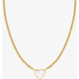 Nomination Emosfere Gold Mother of Pearl Heart Rich Beaded Stainless Steel Necklace - 38cm