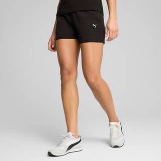 Women&#39;s Puma ESS ELEVATED 5&#34; Mid-Rise Shorts, Black, Size L, Clothing - Black - L