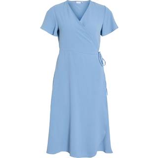 VILA Vilovie S/S Wrap Midi Dress Blissful Blue 40