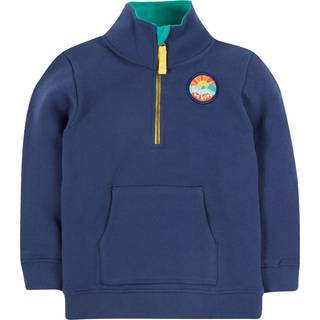 Frugi Frugi Blå Praktisk Sweatshirt med Halv Lynlås
