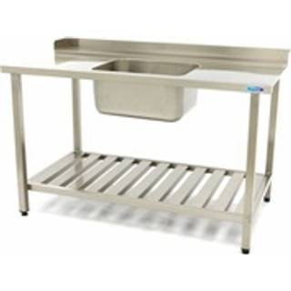 Opvaskemaskinebord - 140 x 75 cm - højre - med vask og bagplade - inkl opbevaringshylde