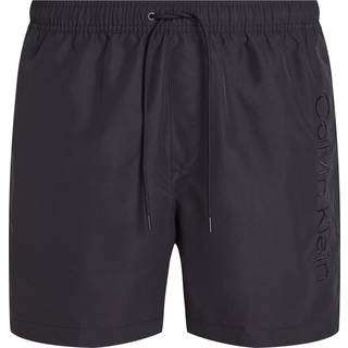 Medium Drawstring Swim Shorts - Logo Embroidery - Black - XL