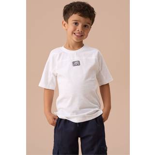 Angel & Rocket Angel & Rocket White Evan Panelled 100% Cotton T-Shirt
