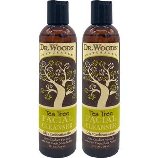 Dr. Woods Shea Vision Tea Tree flydende ansigtsrens med kologisk sheasmr 8 ounce (pakke med 2)