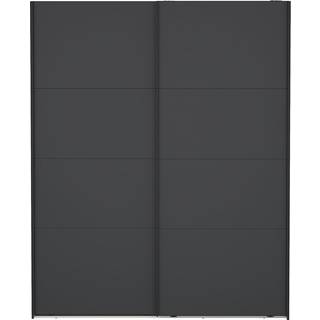 Catania klædeskab 221x179x65cm, 2 skydelåger matgrå.