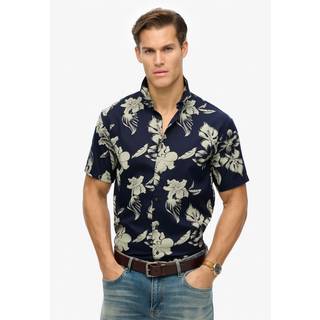 Superdry Superdry Blue Dark Hawaiian Print Shirt