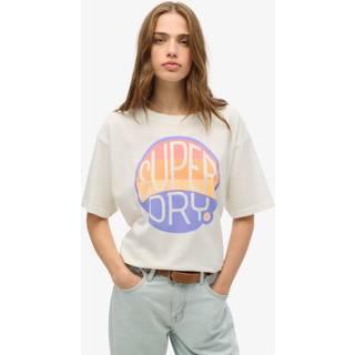 Superdry Superdry White Oversized Neon Rainbow 100% Cotton T-Shirt