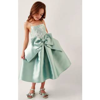 Monsoon Juniper Satin Blonde Sløjfe Brudepige Kjole5 år (110cm)