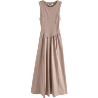 Next Vævet Jersey Mix Ærmeløs Racer Ribbet Midi Kjole - EU 46 høj (UK 18 T)