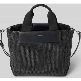 Small Raffia Tote Bag - Black - One Size