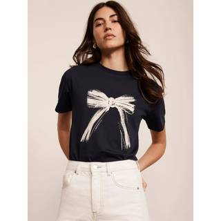 Mint Velvet 100% Bomuld Grafisk Sløjfe T-shirtMiddel