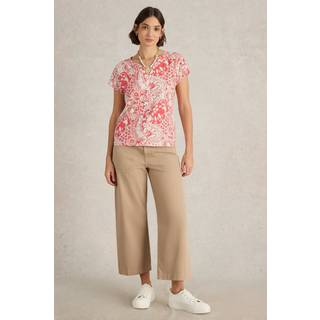 White Stuff White Stuff Red Nelly Notch Neck T-Shirt
