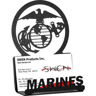 Swen Products Armed Services US Marines Marine Corp USMC Black Visit Card Holder