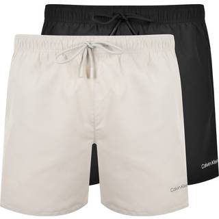 2 Pack Medium Drawstring Swim Shorts - Black - S