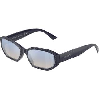 Jimmy Choo Kvinde JC5021BU 5016V6 Solbriller Acetat Blå Sølv Rund Spejlet Skygge