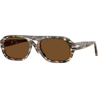 Persol Unisex PO3369S 122157 Solbriller Acetat Flerfarve Brun Pilot Polariseret