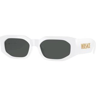 Versace Unisex VE4489U 314/87 Solbriller Injiceret Hvid Grå Geometrisk Normal
