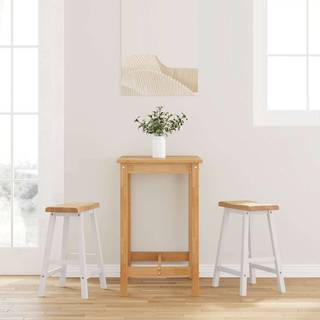 Barstole Massivt Træ - hvid og naturfarvet