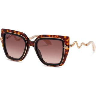 Roberto Cavalli Kvinde SRC097M 9TCY Solbriller Acetat Sort Brun Sommerfugl Normal Skygge